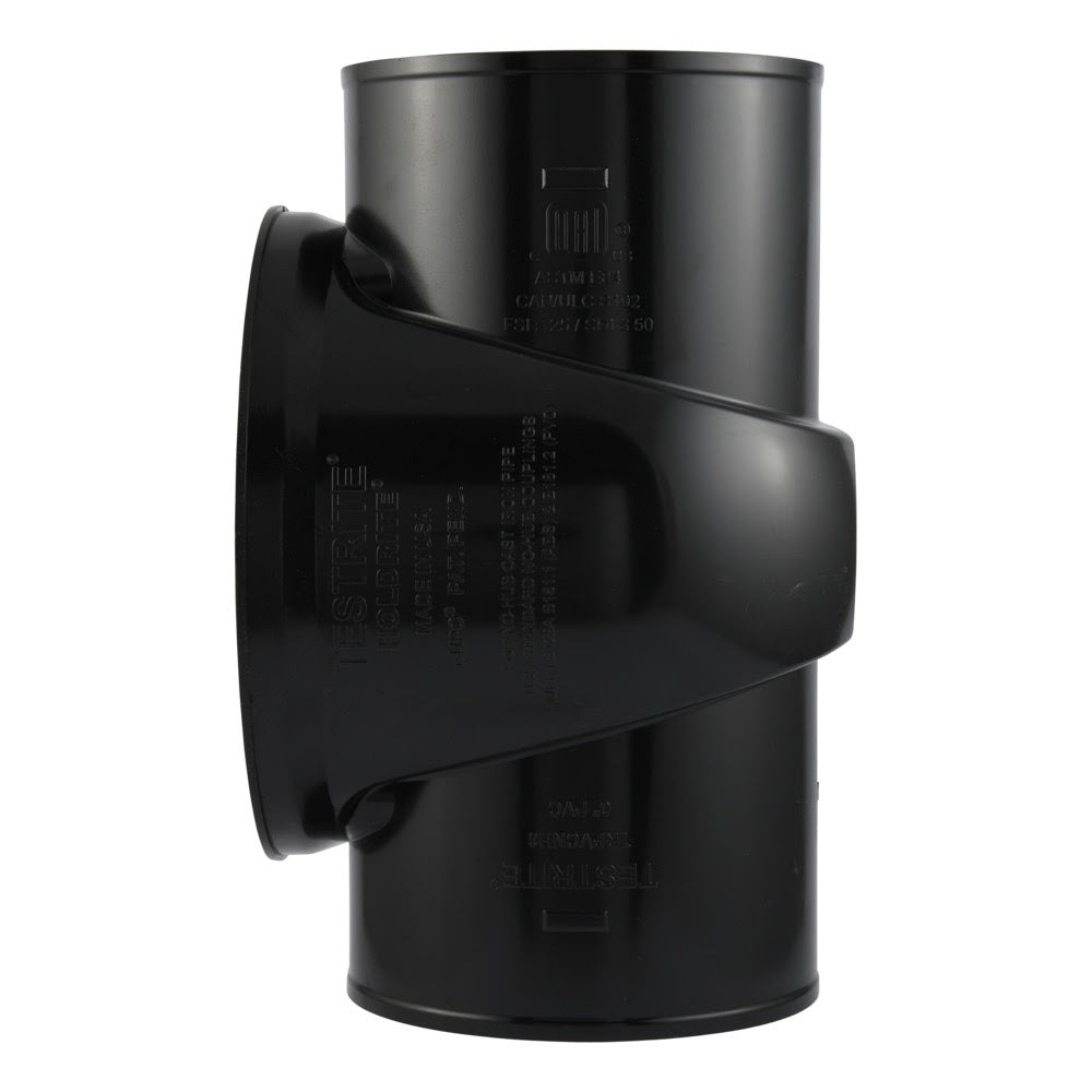 HoldRite TRPVCNH6 6 in PVC No Hub DWV Test Cleanout Tee Only - 3