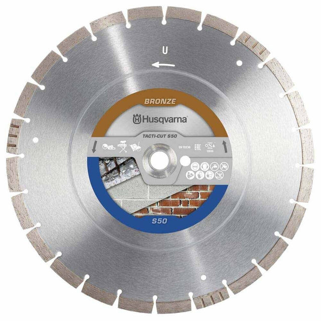 Husqvarna 579816404 14" Tacti-Cut S50 Segmented Rim Diamond Blade for Concrete and Hard Materials