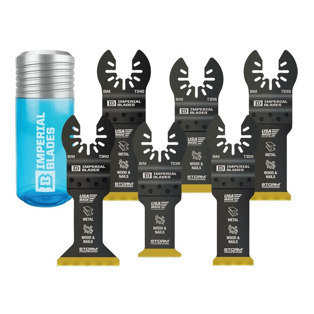 Imperial Blades IBOATV-6 One Fit Storm Titanium Metal/Wood 6Pc Variety Pack, w/Case