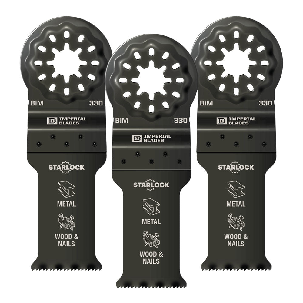 Imperial Blades IBSL330-3 1-1/8" Multi-Material Metal/Wood Blade, 3 Pcs