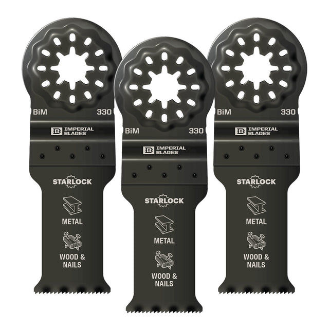 Imperial Blades IBSL330-3 1-1/8" Multi-Material Metal/Wood Blade, 3 Pcs