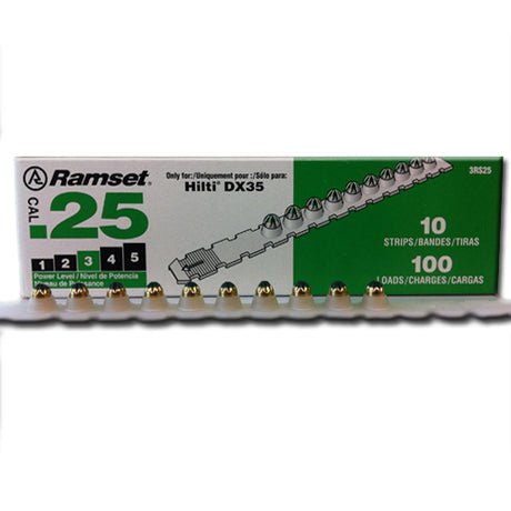 Ramset 3RS25 .25 Caliber Strip Load Green Power 3, 100 Shots