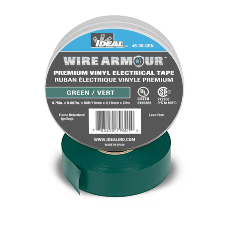 IDEAL Industries 46-35-GRN Wire Armour Color Coding Electrical Tape, 7 Mil, Green