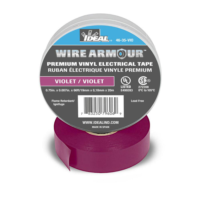 IDEAL Industries 46-35-VIO Wire Armour Color Coding Electrical Tape, 7 Mil, Violet