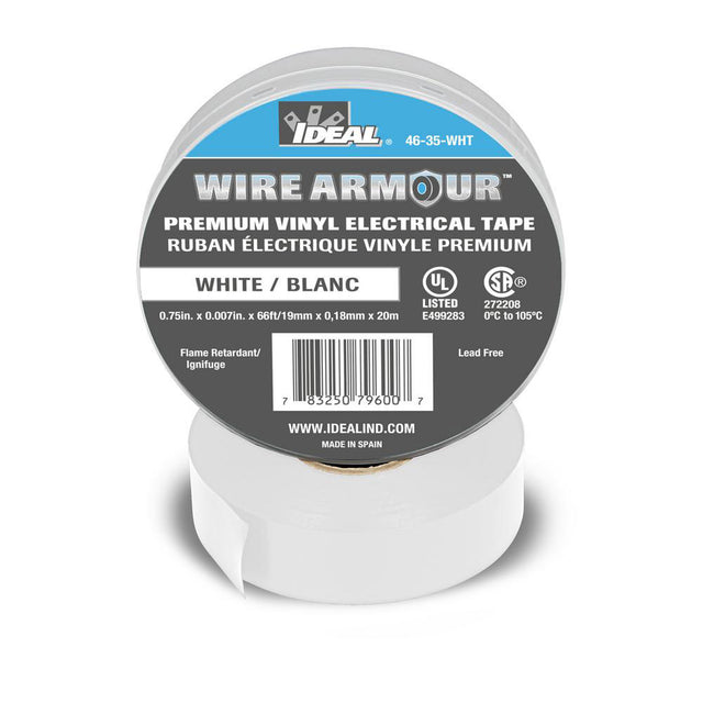 IDEAL Industries 46-35-WHT Wire Armour Color Coding Electrical Tape, 7 Mil, White