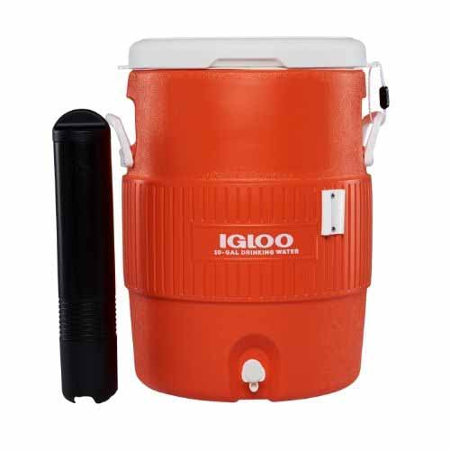 Igloo 00042021 10 Gallon Orange Seat Top Water Cooler Jug, Includes Cup Dispenser (4900787)