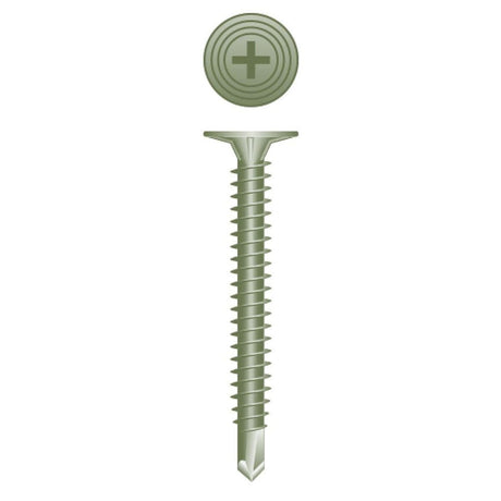 InterCorp CB815 8-18 x 1-5/8" Phillips Flat Head Self-Drilling Screws (4M Box)
