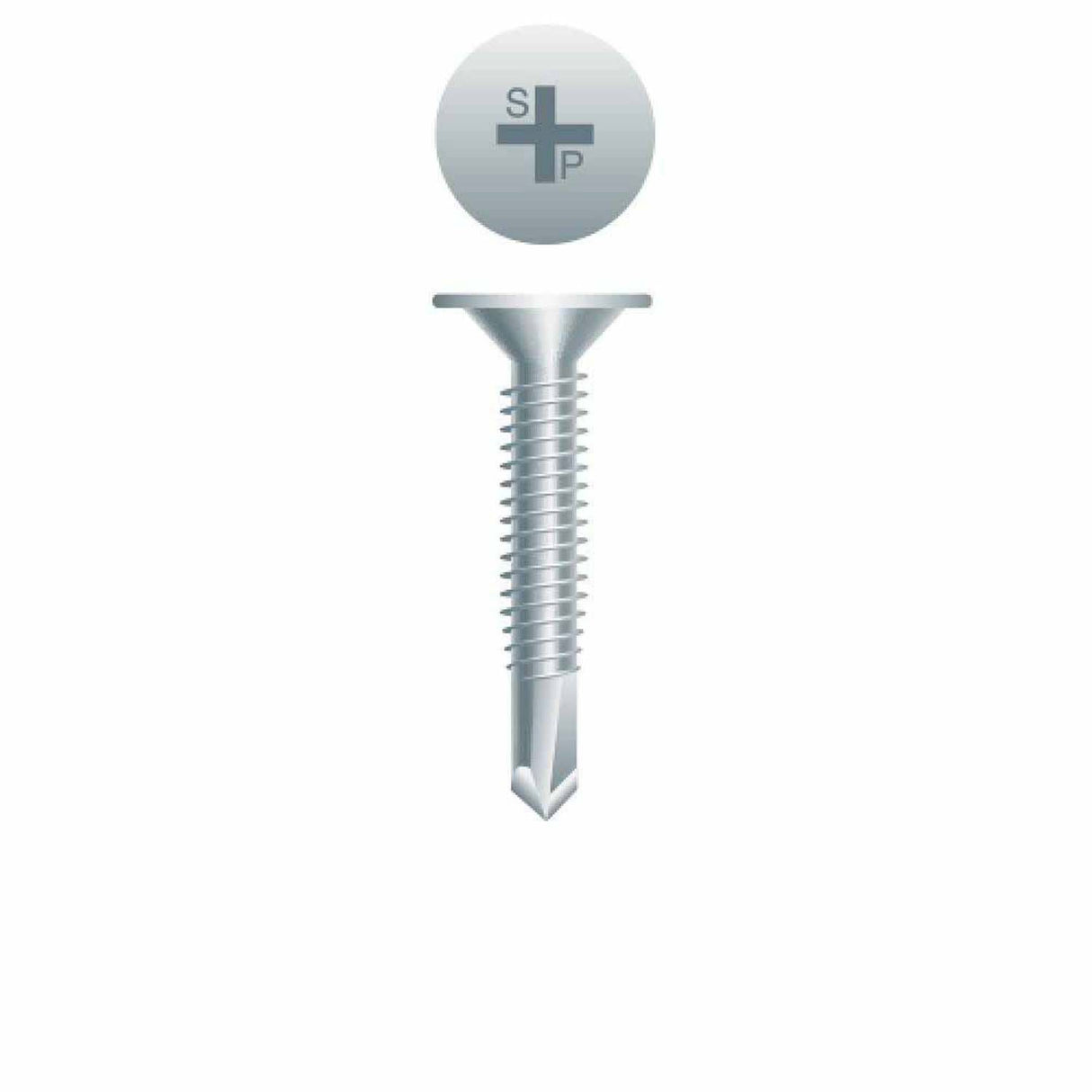 InterCorp W105 Phillips Wafer Head Self-Drilling Screws, Zinc Plated, #10-24 x 1-1/4 (#3 Point) (Box of 3,000)