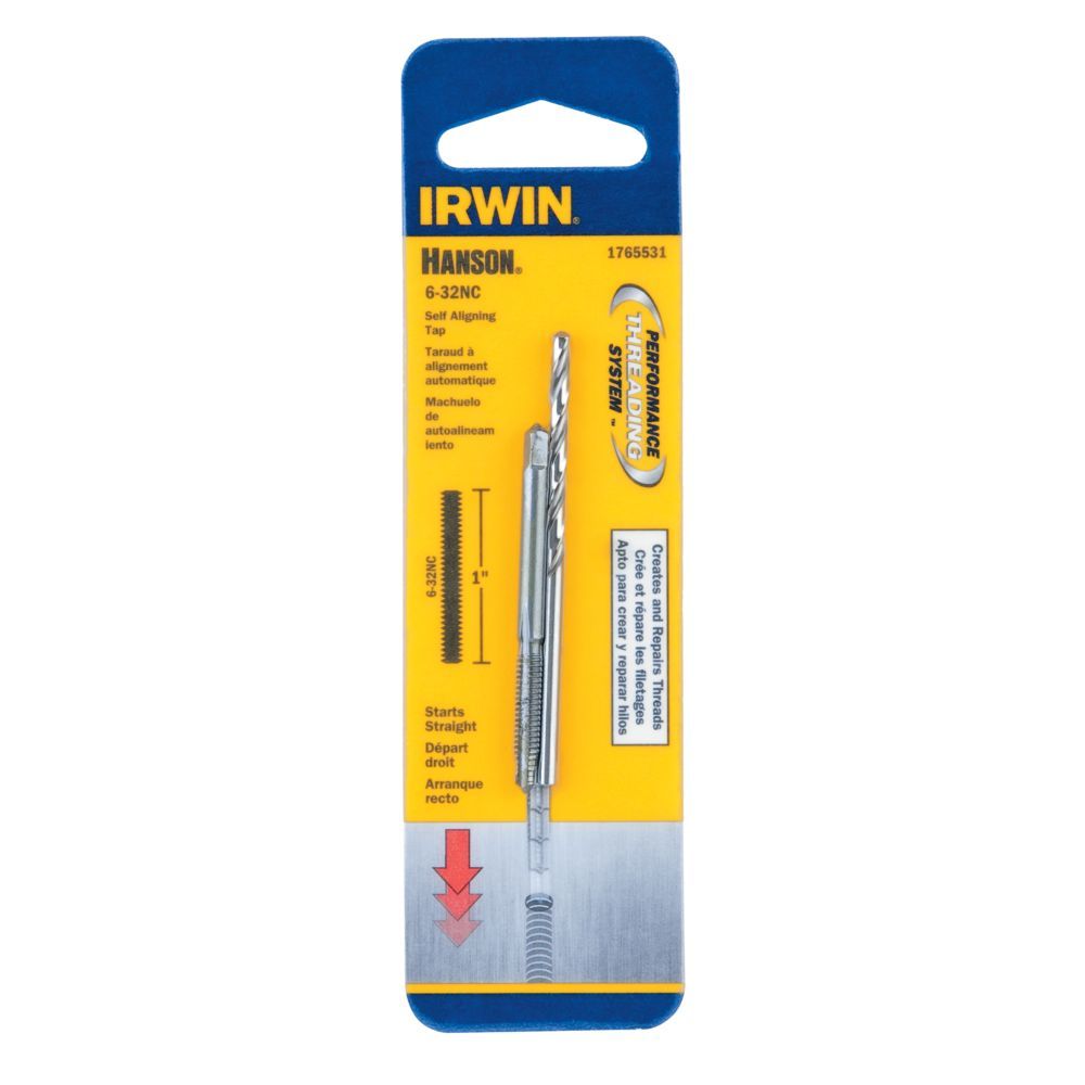 Irwin 1765531 Hanson Self Aligning 6-32 NC Tap and #36 Drill Bit Set