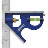 Irwin 1794469 Metal Combination Square, 12" stainless steel blade for 90 and 45 degree marking - 2