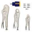 Irwin 2077703 Original Locking Pliers 3-Piece Set with 8-in-1 Stubby Multi-Tool Screwdriver