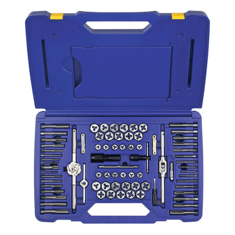 Irwin 26376 Machine Screw Fractional and Metric Tap and Hex Die Set with Plastic Case (76 Piece)