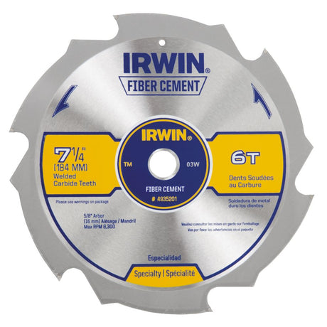 Irwin 4935201 7-1/4" 6T Weldtec Fiber Saw Blade Clamshell