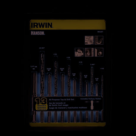 Irwin 80187 13 piece All-Purpose Tap and Drill Bit Set