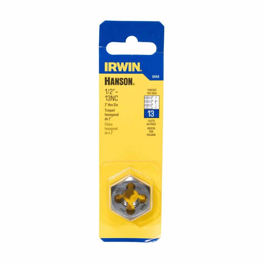 Irwin 9444 Hexagon Machine Screw Die, HCS, 1/2-13 NC - 2