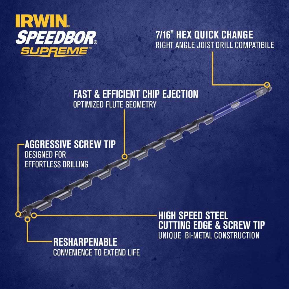 Irwin IWAX3006 1/2-In X 18-In Auger Bit - 2