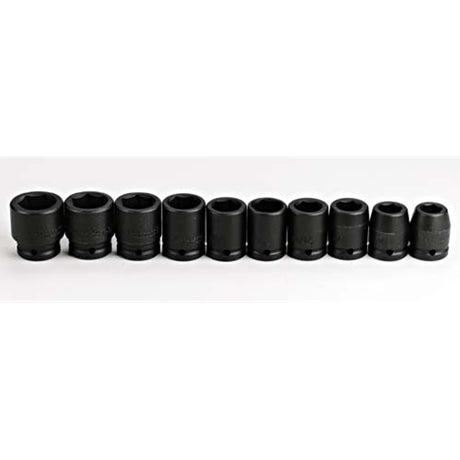 Proto J07500-10 3/4" DRIVE 10 PIECE IMPACT SOCKET SET - 6 POINT