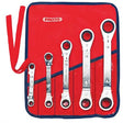 Proto J1180A 5-Pieces SAE Offset Reversible Ratcheting Box Wrench Set, 6 Point and 12 Point