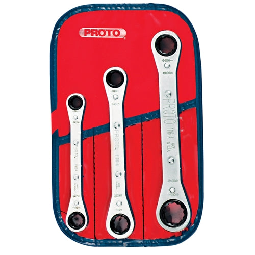 Proto J1190B 3 Pc. Ratcheting Box Wrench Set - 12 Point