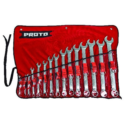 Proto J1200FASD-TT Tether-Ready 15 Piece Satin Combination ASD Wrench Set - 12 Point