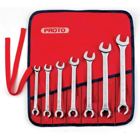 Proto J3700A 7-Pieces Satin Finish SAE Flare Nut Wrench Set, 6 Point