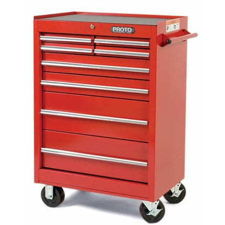 Proto J442742-8RD 27W X18D X 42H Red 8-Drawer Roller Cabinet