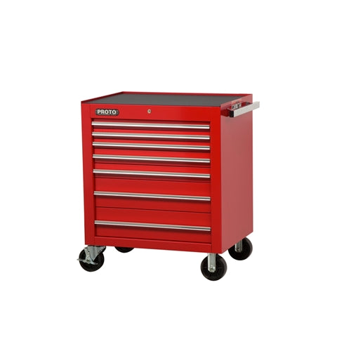 Proto J453441-7RD 34W X25D X 41H Red 7-Drawer Roller Cabinet