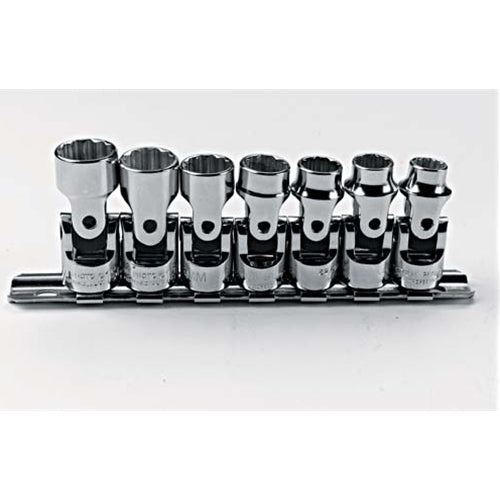 Proto J52200 7-Pieces 3/8" Drive Metric Chrome Socket Set, 12 Point