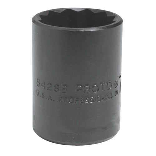 Proto J5428B 1/2" Drive Black Oxide Socket, 7/8", 12 Point