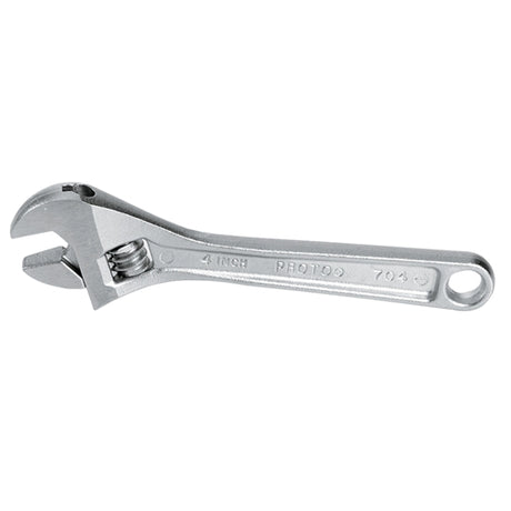 Proto J704B Satin Finish Adjustable Wrench, 4", Plain Handle, 1/2" Jaw Capacity