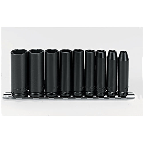 Proto J72112 3/8" DRIVE 9 PIECE DEEP IMPACT SOCKET SET - 6 POINT