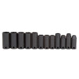 Proto J72217 3/8" DRIVE 12 PIECE METRIC DEEP IMPACT SOCKET SET - 6 POINT