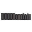 Proto J72217 3/8" DRIVE 12 PIECE METRIC DEEP IMPACT SOCKET SET - 6 POINT