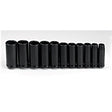 Proto J74112 1/2" DRIVE 11 PIECE DEEP IMPACT SOCKET SET - 6 POINT