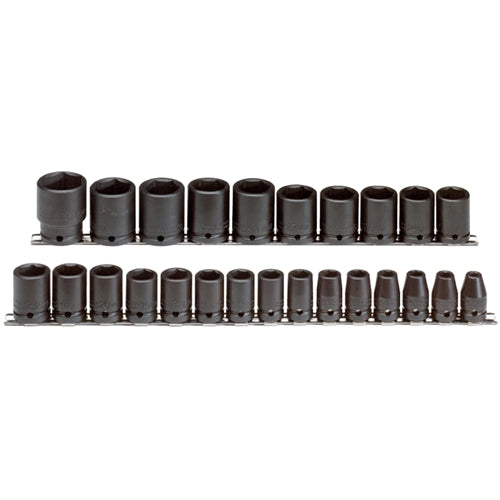 Proto J74206 1/2 Drive 25 Pc. Metric Socket Set - 6 Point