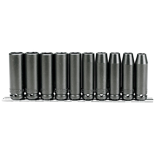 Proto J74212 1/2 Drive 10 Pc. Metric Deep Socket Set - 6 Point