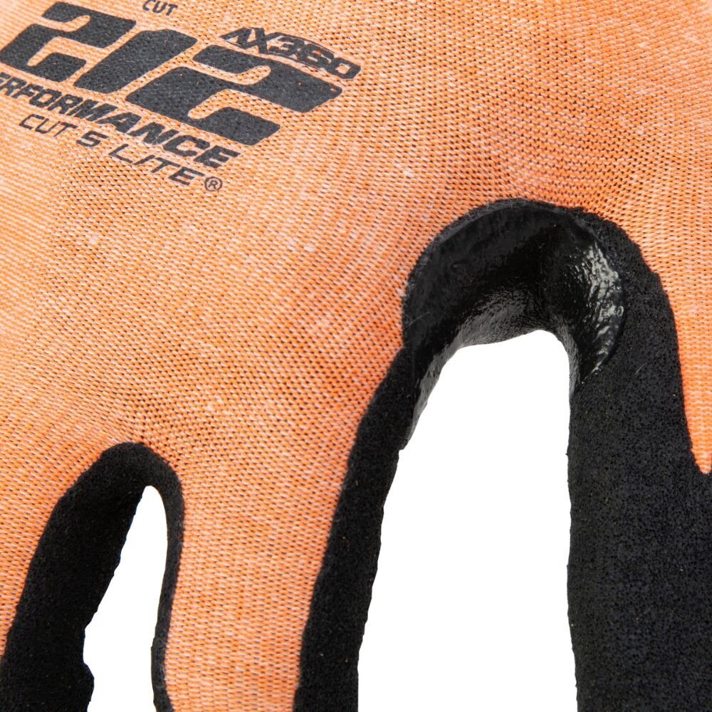 212 Performance AXA5-09-009 AX360 Seamless Foam Nitrile-dipped Cut Resistant Hi-Viz Gloves (EN Level E, ANSI A5), Medium Orange - 7