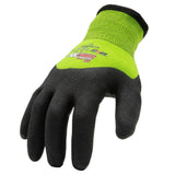 212 Performance AXCGC5-88-008 AX360 Seamless Nitrile-dipped Cut Resistant Cold Weather Hi-Viz Gloves (EN Level 5), Small Green;Black - 2