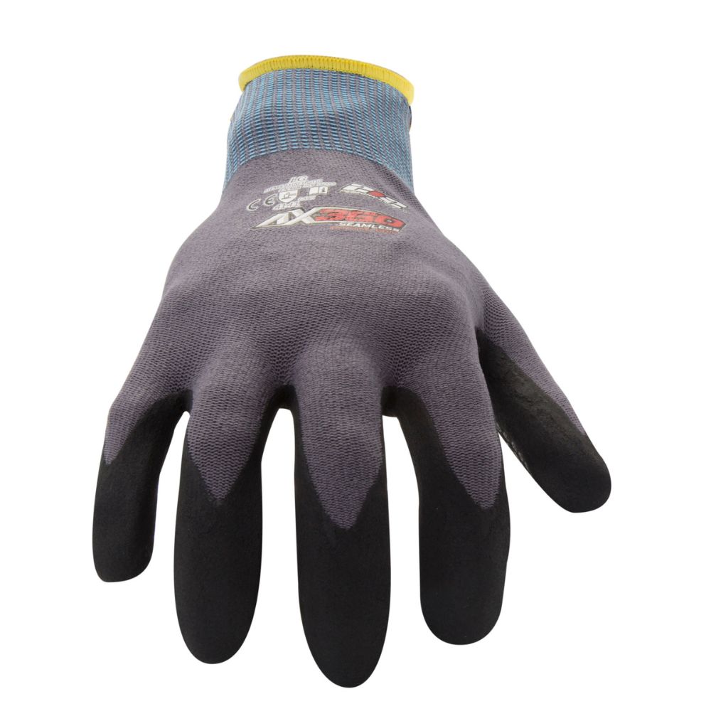 212 Performance AXDG-16-008PR AX360 Dotted Grip Nitrile-dipped Work Glove, 1-Pair, Small Charcoal - 2