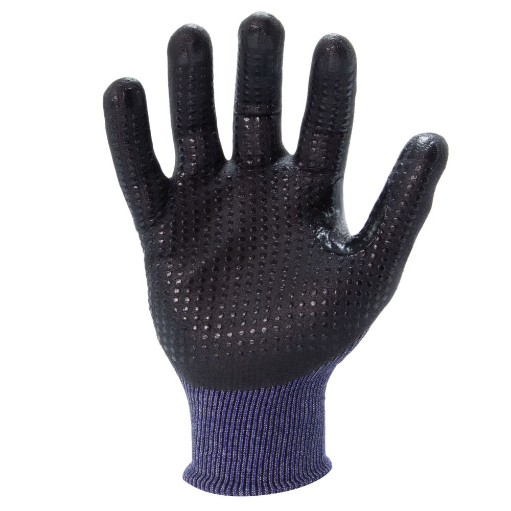 212 Performance AXDGC3-03-008 AX360 Seamless Nitrile-dipped Cut Resistant Dotted Grip Gloves (EN Level 3), Small Purple - 3