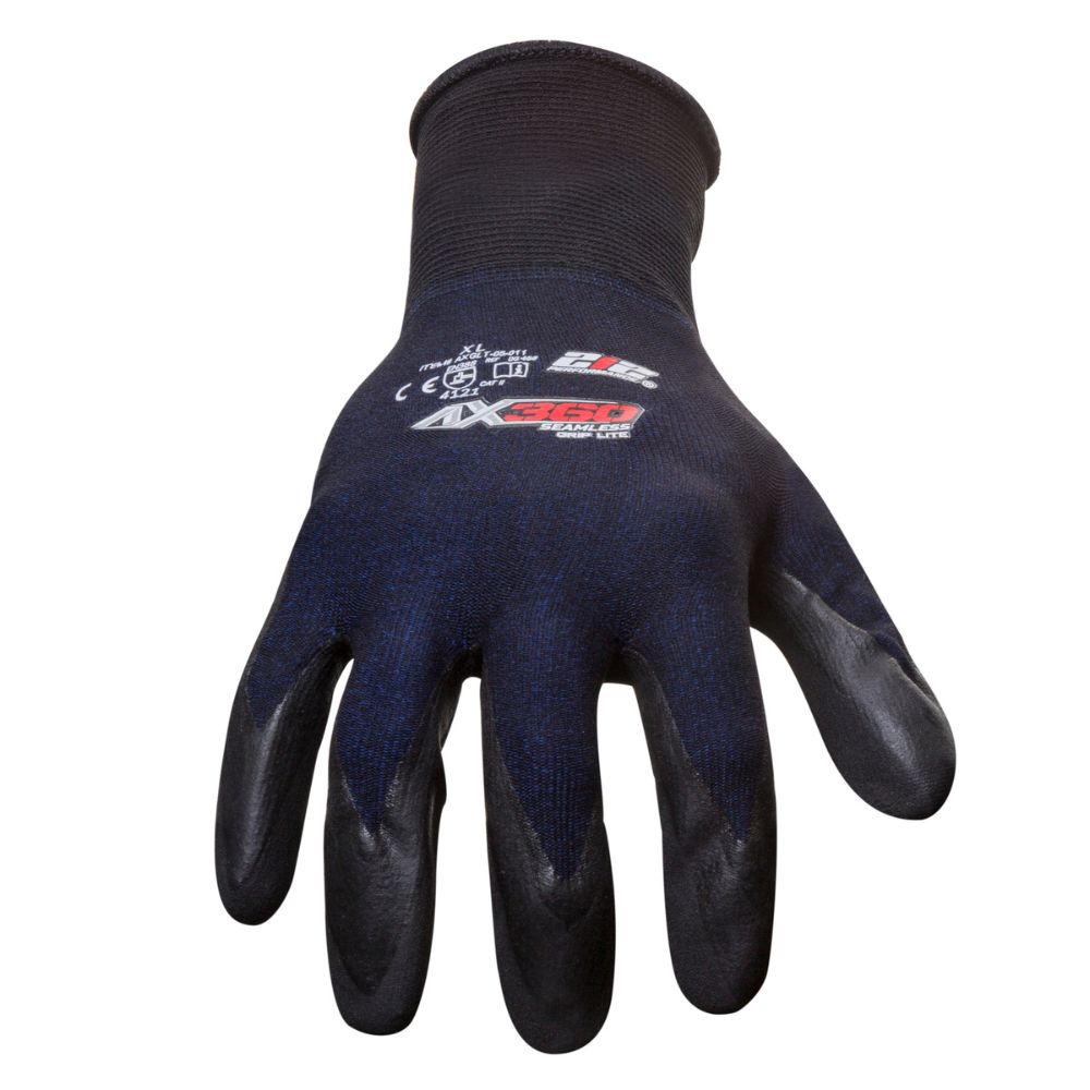 212 Performance AXGLT-05-010PR AX360 Grip Lite Nitrile-dipped Work Glove, 1-Pair, Large Black;Blue - 2