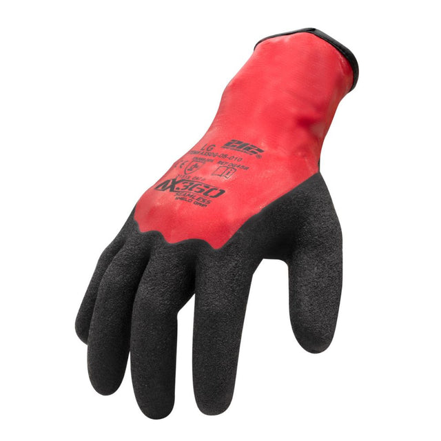 212 Performance AXSDG-05-010PR AX360 Shield Grip Latex-dipped Gloves, Large Black;Red