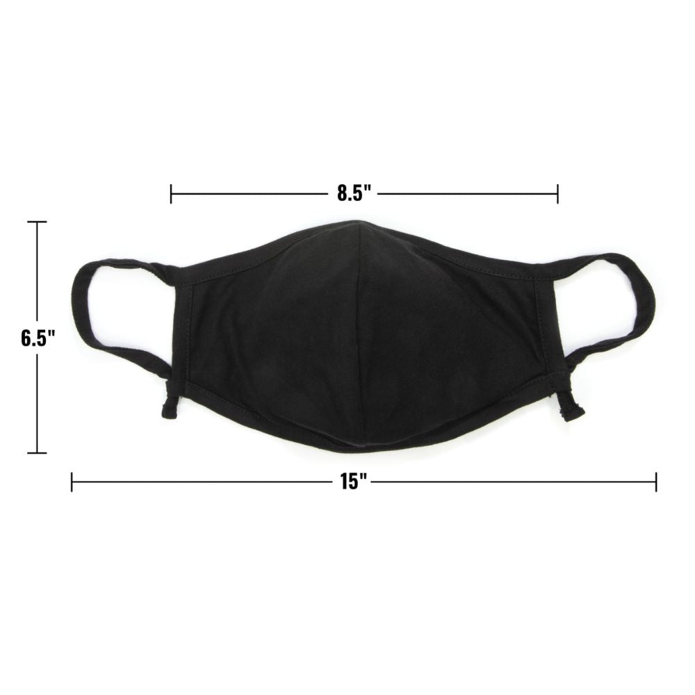 212 Performance CFM-05-000 Washable Cotton Face Mask with Adjustable Ear Straps Black - 4