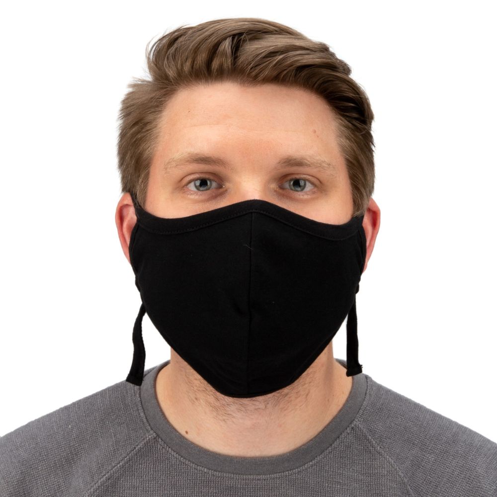 212 Performance CFM-05-000 Washable Cotton Face Mask with Adjustable Ear Straps Black - 5