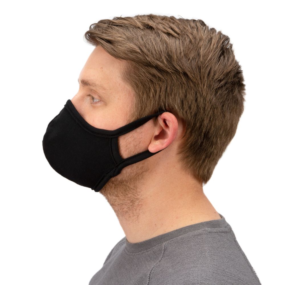 212 Performance CFME-05-000 Washable Cotton Fabric Face Mask with Elastic Ear Straps Black - 6