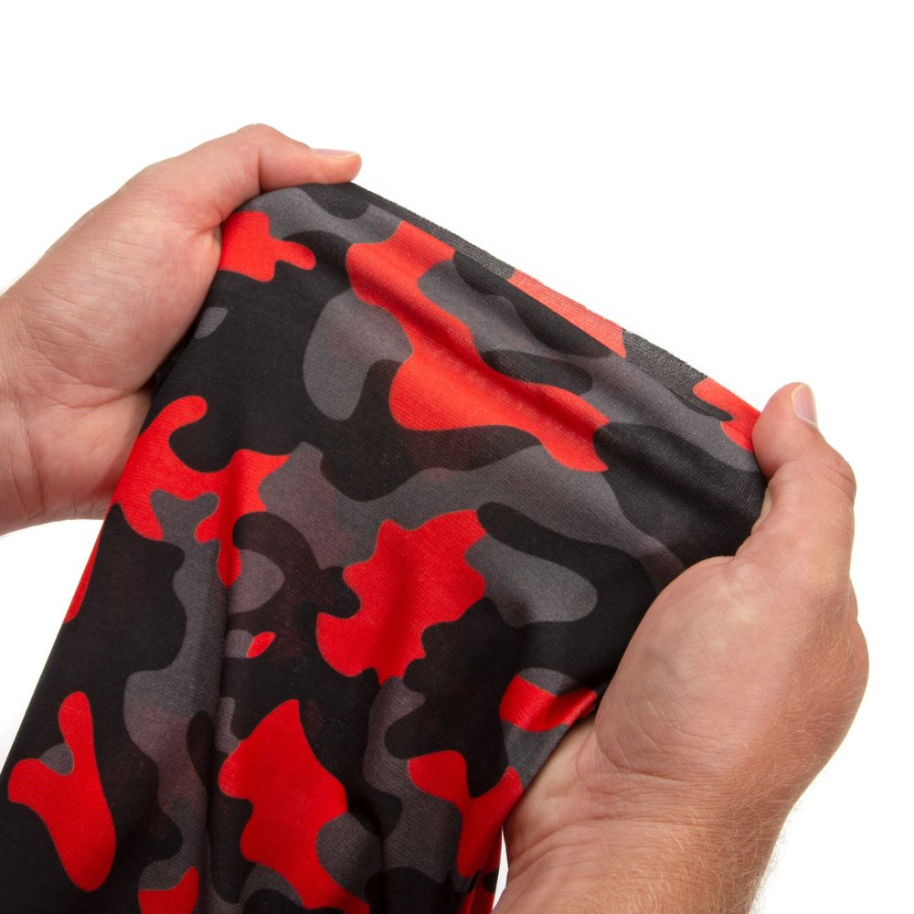 212 Performance FC3-05-000 Protective Neck Gaiter and Particulate Filtering Face Cover in Red / Grey / Black Camo Black - 5