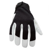 212 Performance FRLPC5-05-009 Fire Resistant Leather Palm Cut 5 Welder and Fabricator Gloves, Medium Black;White - 2