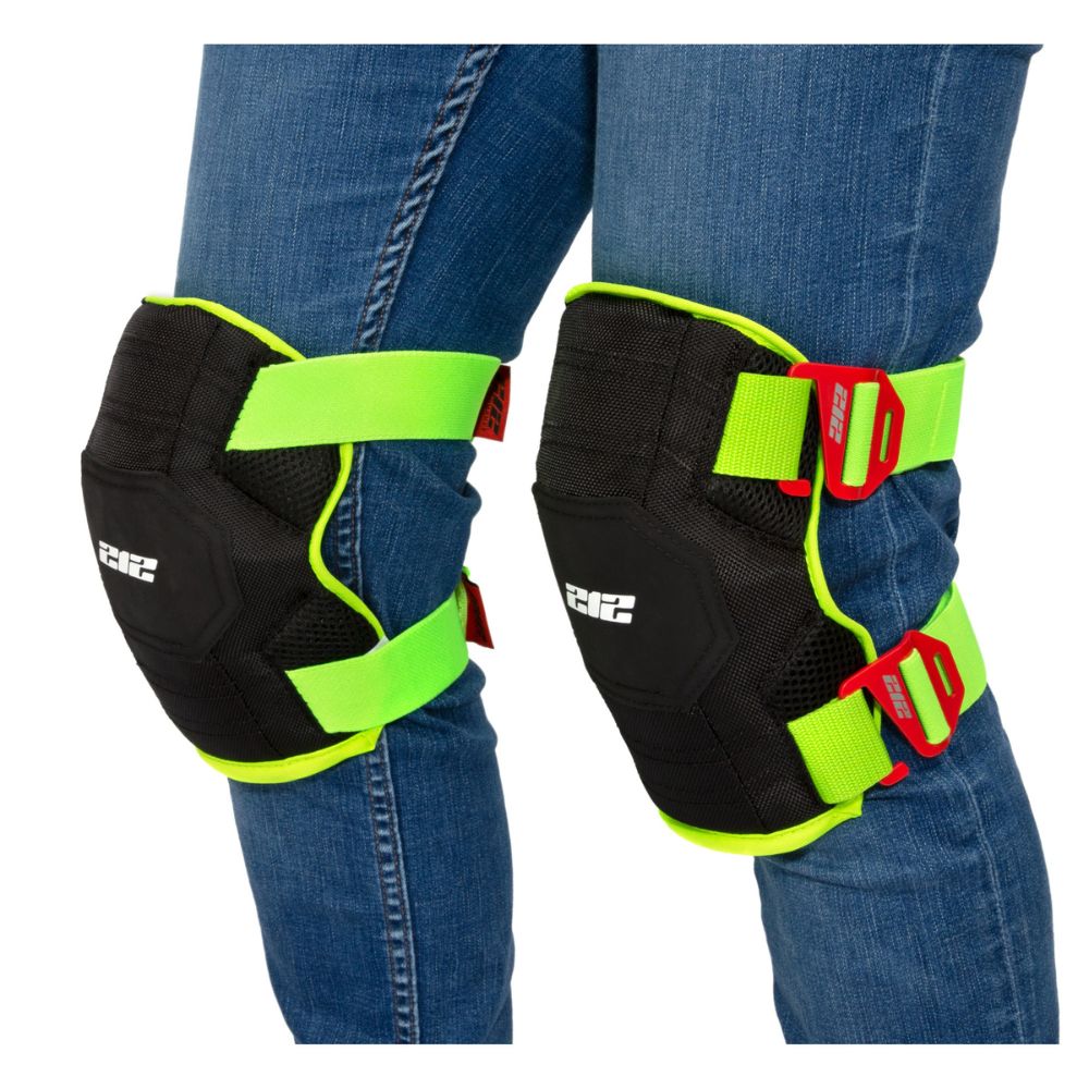 212 Performance GKP-88 Breathable Mesh Gel Core Foam Knee Pads with Hi-Viz Straps Green - 4