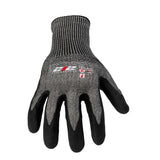 JS Products SC5A-06-010 Nitrile Foam Dipped ANSI A5 Cut Resistant Touchscreen Work Gloves Large Black Gray