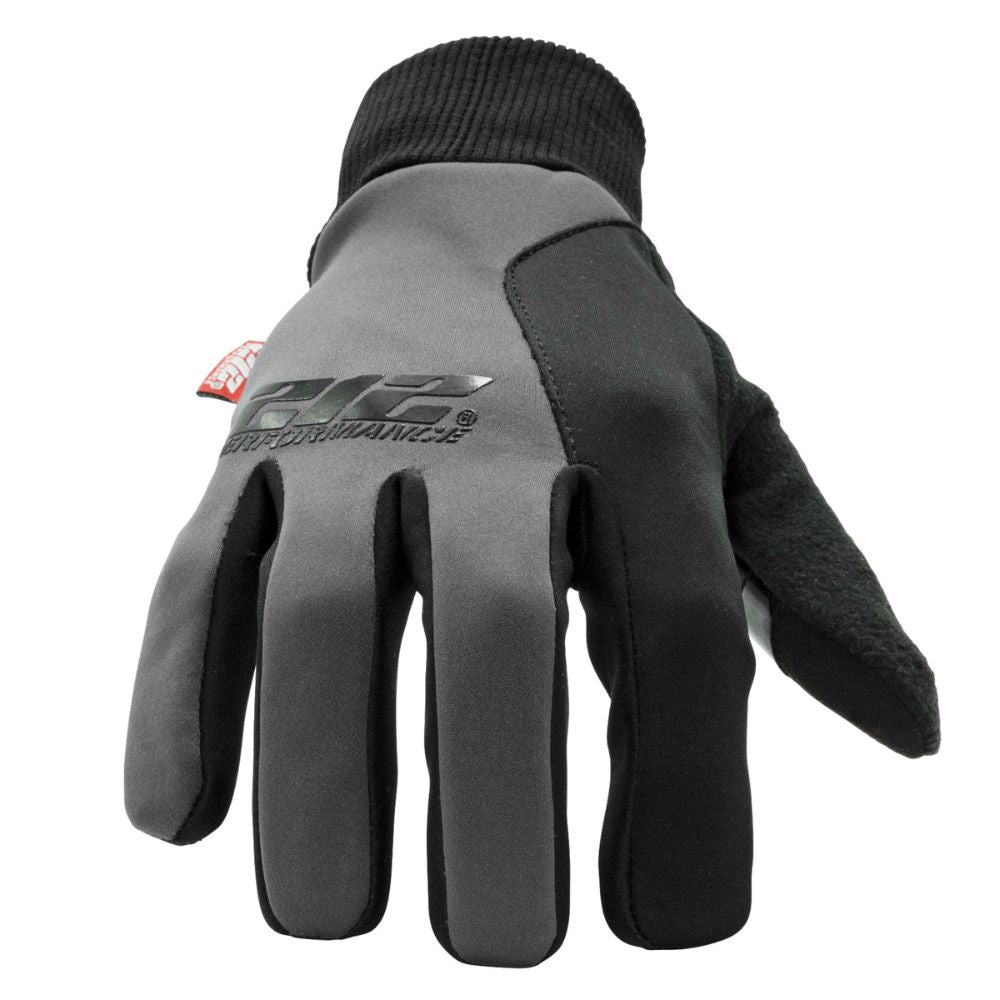 212 Performance TEJG-0609-MK Touchscreen Compatible Silicone Palm Economy Tundra Jogger Gloves with Cotton Face Mask Combo, Medium Black, Gray - 2